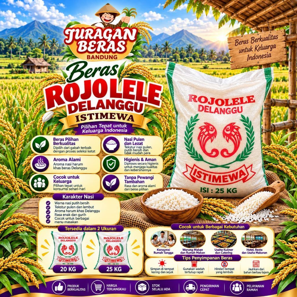 Beras Rojo Lele Delanggu 20 Kg