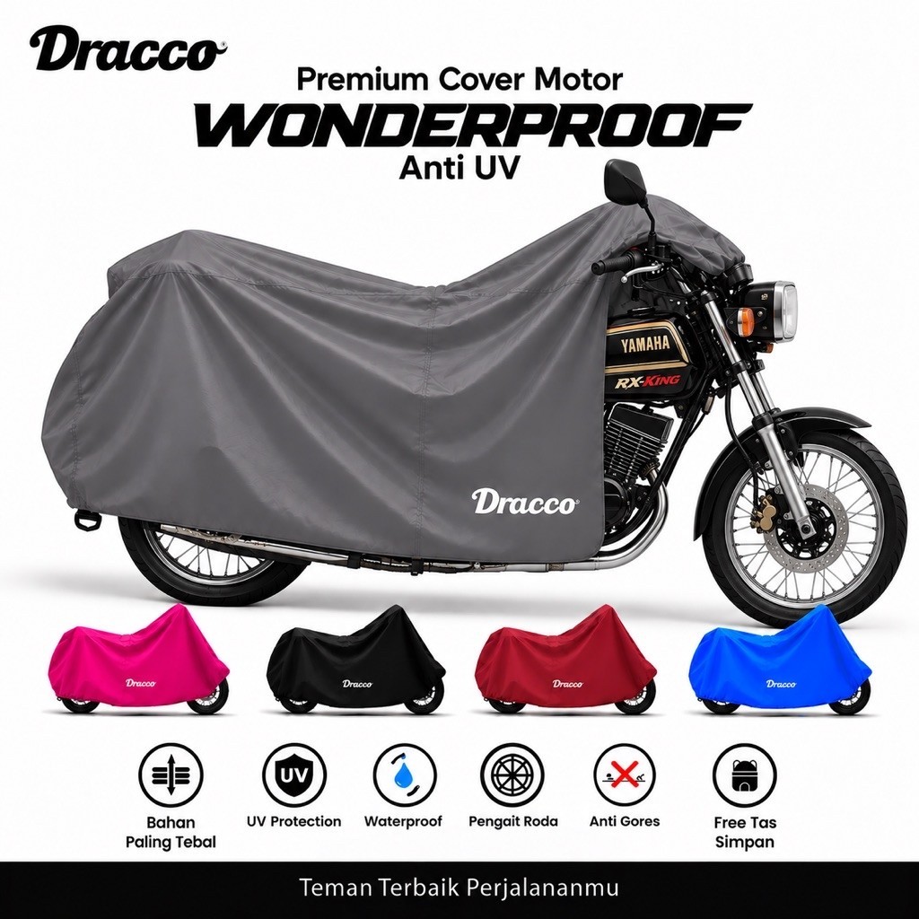 DRACCO Sarung motor YAMAHA RX KING tebal 100% waterproof premium WONDERPROOF cover pelindung motor