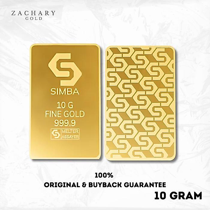 Emas Logam Mulia 10 Gram Simba Paylater Gold Bar - Lm Batangan Sertifikat Fine Gold 99.99% 24 Karat