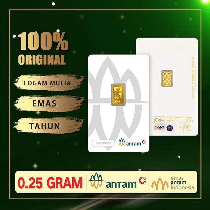 Terlaris 0.25 (Gram) Logam Mulia/Logam Mulia Antam/Lm/Emas Antam Bersertifikat/Certicard 2026