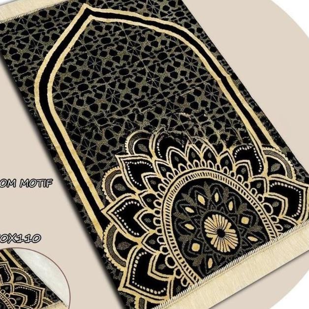 Sajadah Tebal Premium Flower Gold Tebal Halus Dan Lembut
