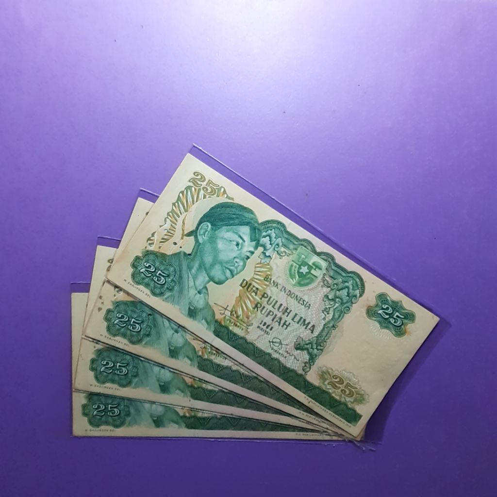 Uang kuno 25 rupiah seri sudirman tahun 1968