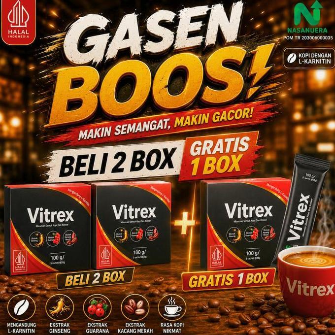 Promo vitamin Kopi VITREX L-Karnitin | Teman Aktivitas Harian Pria Dewasa 5 Sachet