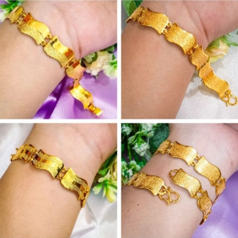 Gelang Wanita mewah lapis emas mudah murni