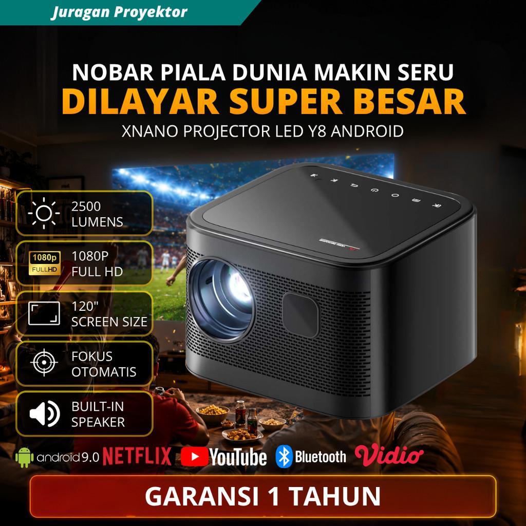Aera Smart Proyektor Android Y8 Proyektor Mini Portable Full Hd 1080P Support 4K Fokus Otomatis 2500