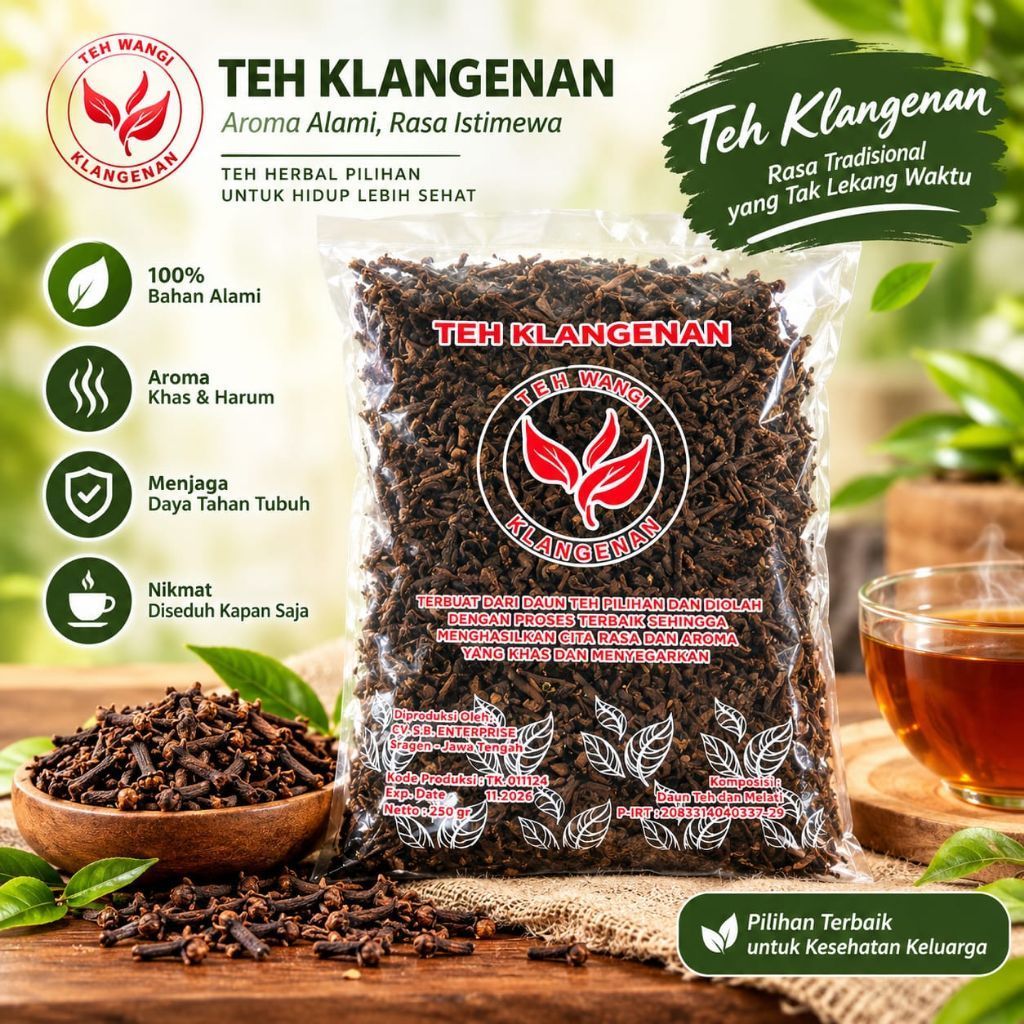 Teh Klangenan Teh Wangi 250 Gram | Teh Melati Ekonomis untuk Es Teh Jumbo & Usaha Minuman