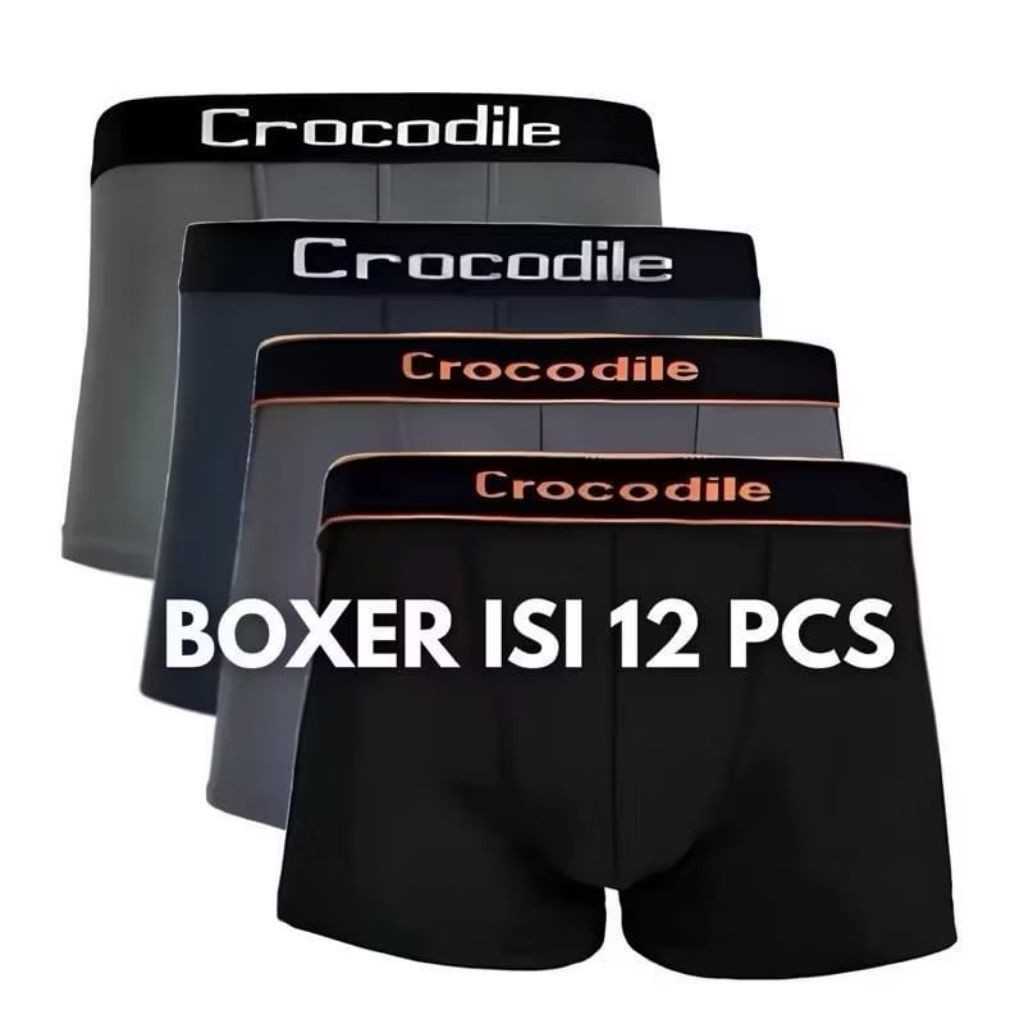 12 Pcs Clana Dalam Pria Boxer Katun Lembut M-XXL