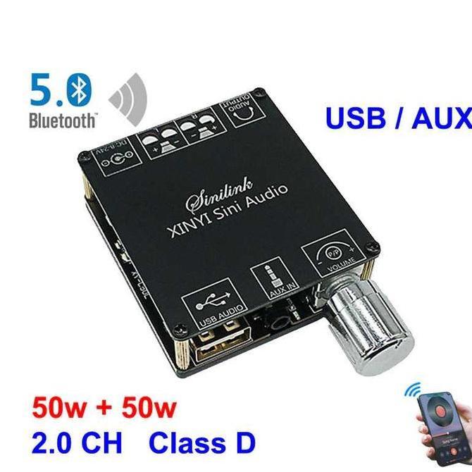 Audio Amplifier Xinyi Stereo Hifi Bluetooth 5.0 Class D 2X50W Murah