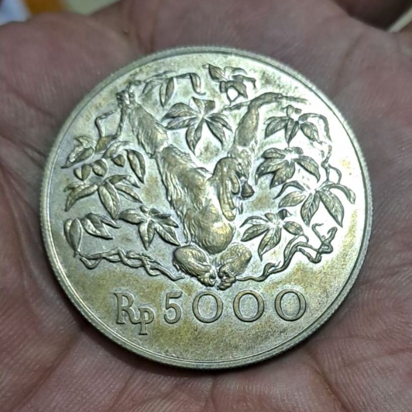 koin wwf pecaha 5000 otan asli perak thun 1974