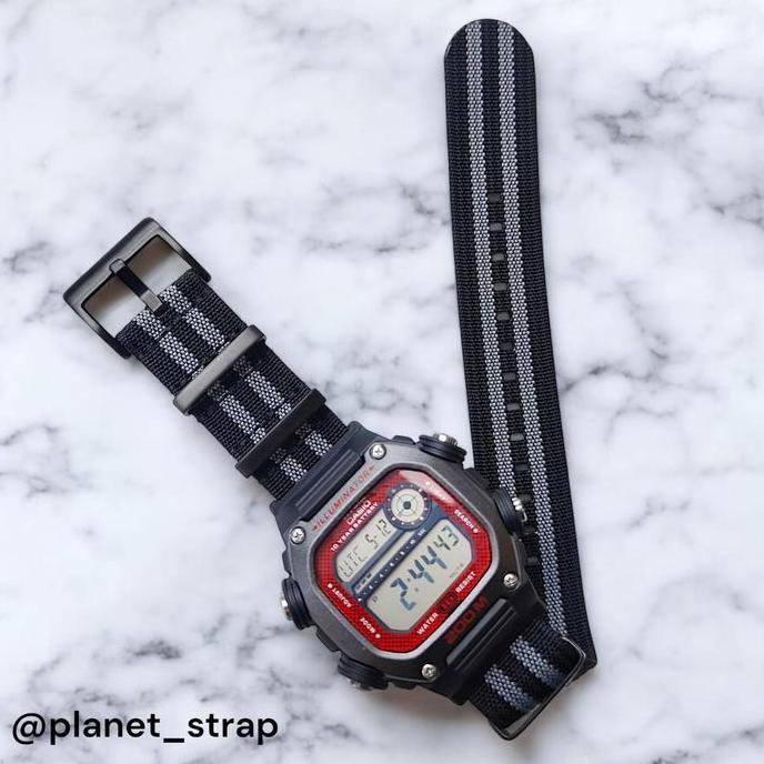 Nato Ribbed Nylon Strap Jam Casio DW-291H Series with Adapter Strap