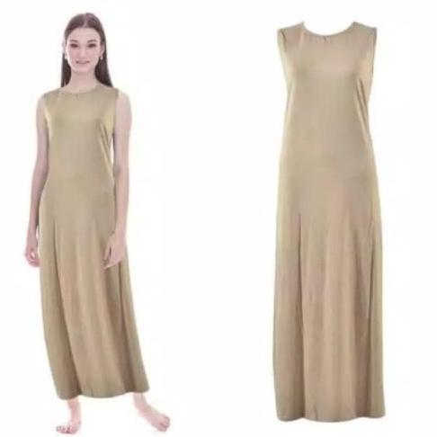MANSET BAJU GAMIS LEKBONG SPAN HITAM / INNER SPAN INSPAN LONG DRESS