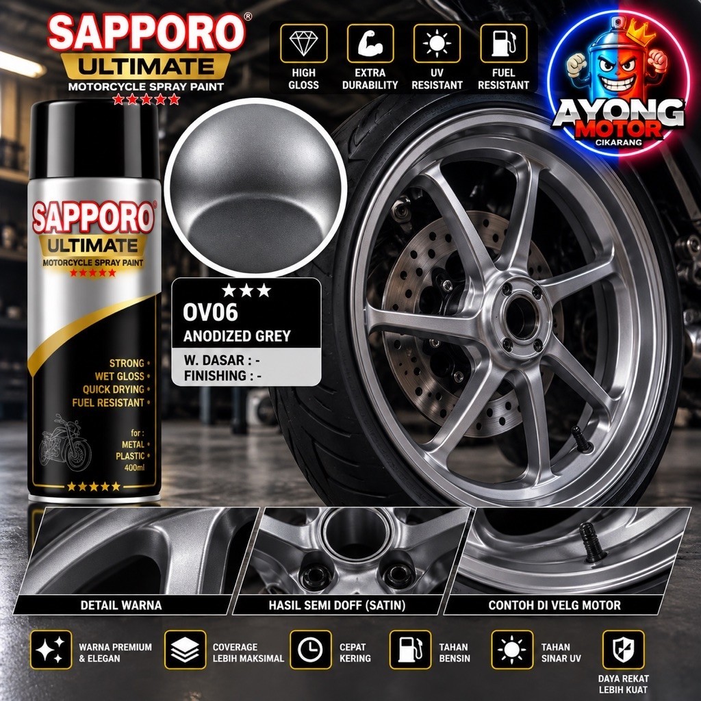 Sapporo Ultimate OV06*** Anodized Grey