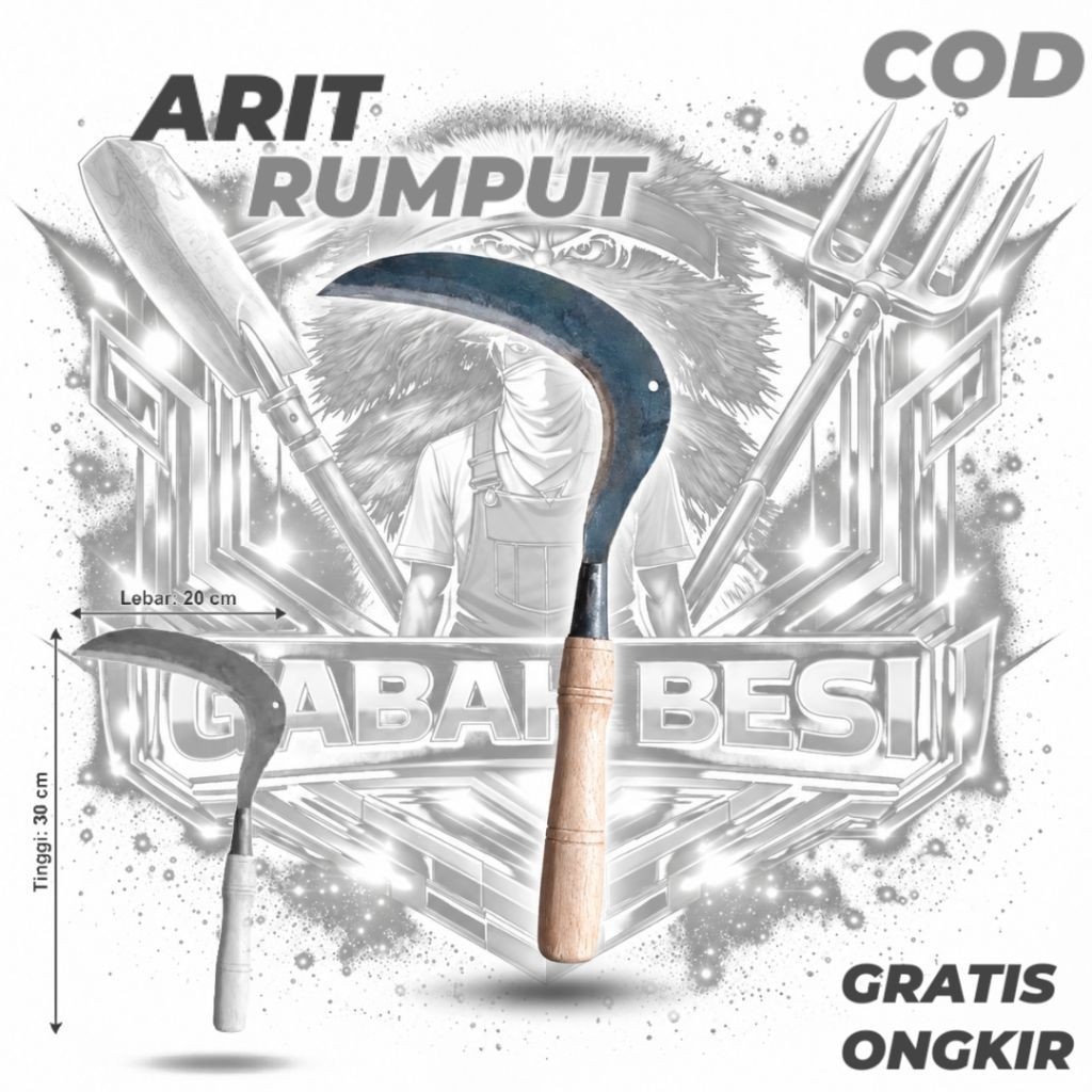 Arit rumput pengaritan ringan tajam sudah sepuh