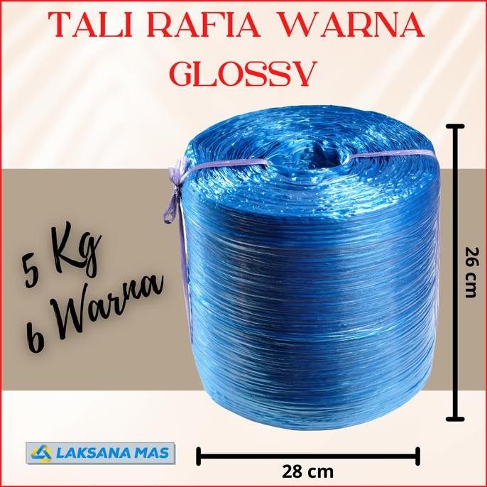 

BEBAS ONGKIR - Tali Rafia Plastik Laksanamas Super Warna Glossy Merah/Biru/Kuning/Hijau/Ungu/Oren