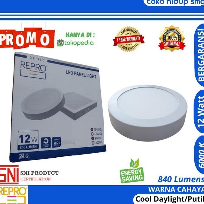Lampu Led Panel Downlight (OB) REPRO 12w 840L, 6000K (Sinar Putih) SNI