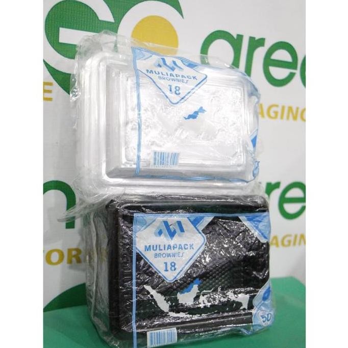 TERBARU - MIKA BROWNIES KOTAK SIZE S SMALL UK 18CM MULIAPACK ISI 50 SET TUTUP