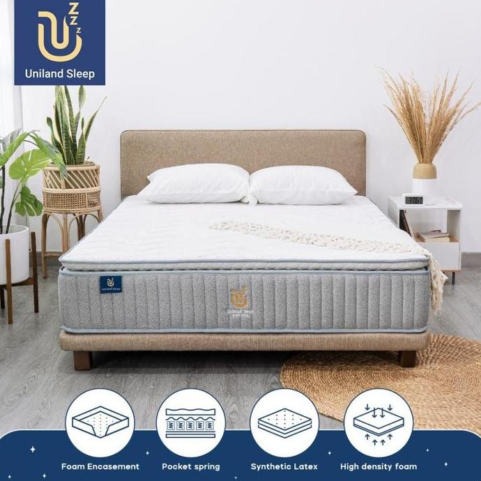 Uniland Sleep Kasur Pocket Spring Latex HR Single Pillowtop 30cm