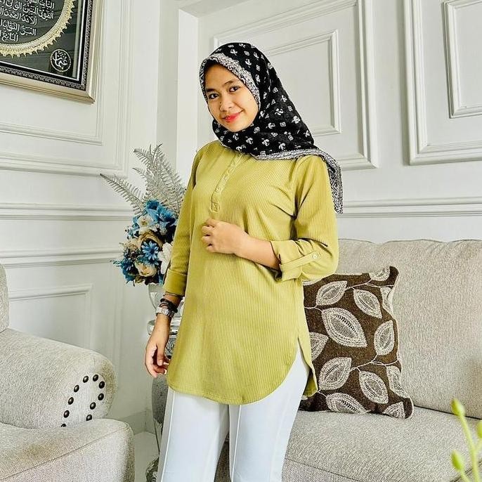 Db13 >> {Busui Nayla Blouse} Kaos Atasan Busui Fenomenal Lengan Panjang Kaos Polos