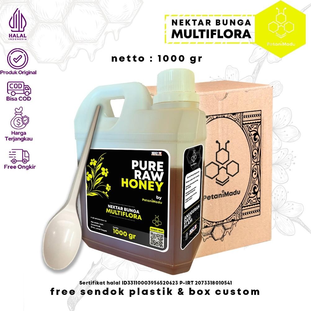 

(Terbaru) Madu Asli 100% - Madu Murni Nektar Multiflora 1 Kg - Pure Natural Raw Honey (Terlaris)