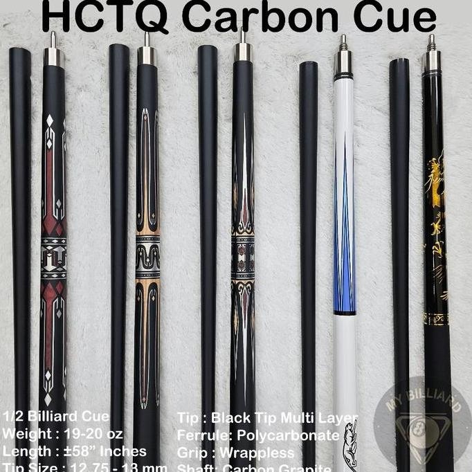HCTQ Carbon Cue Stick Billiard 13mm - Stik Billiar HCTQ Cue Karbon Graphite Murah