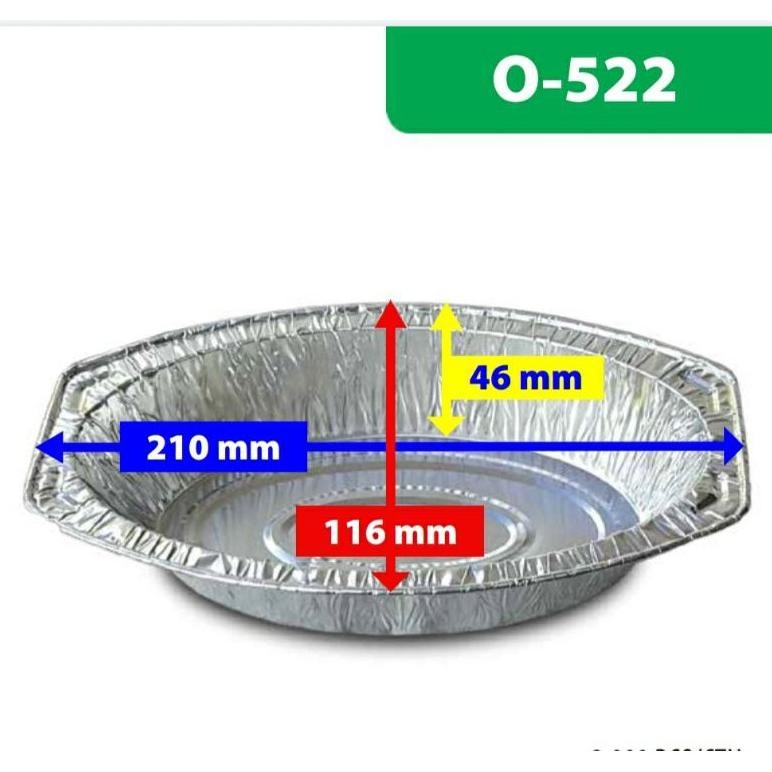 wadah aluminium foil oval OV-522 / loyang aluminium foil oval besar aSt
