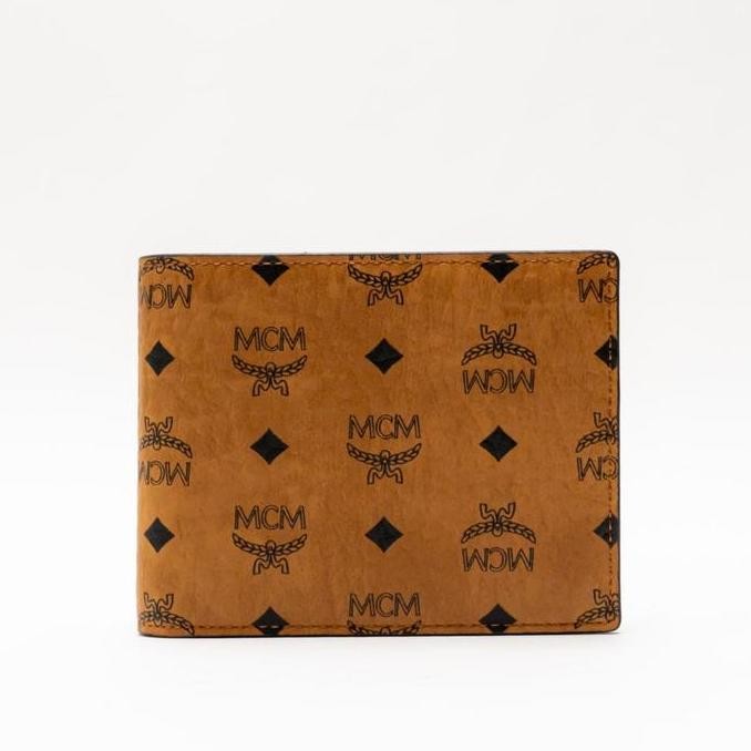 Voilaid Mcm Bifold Wallet With Card Case In Visetos Original Small Cognac