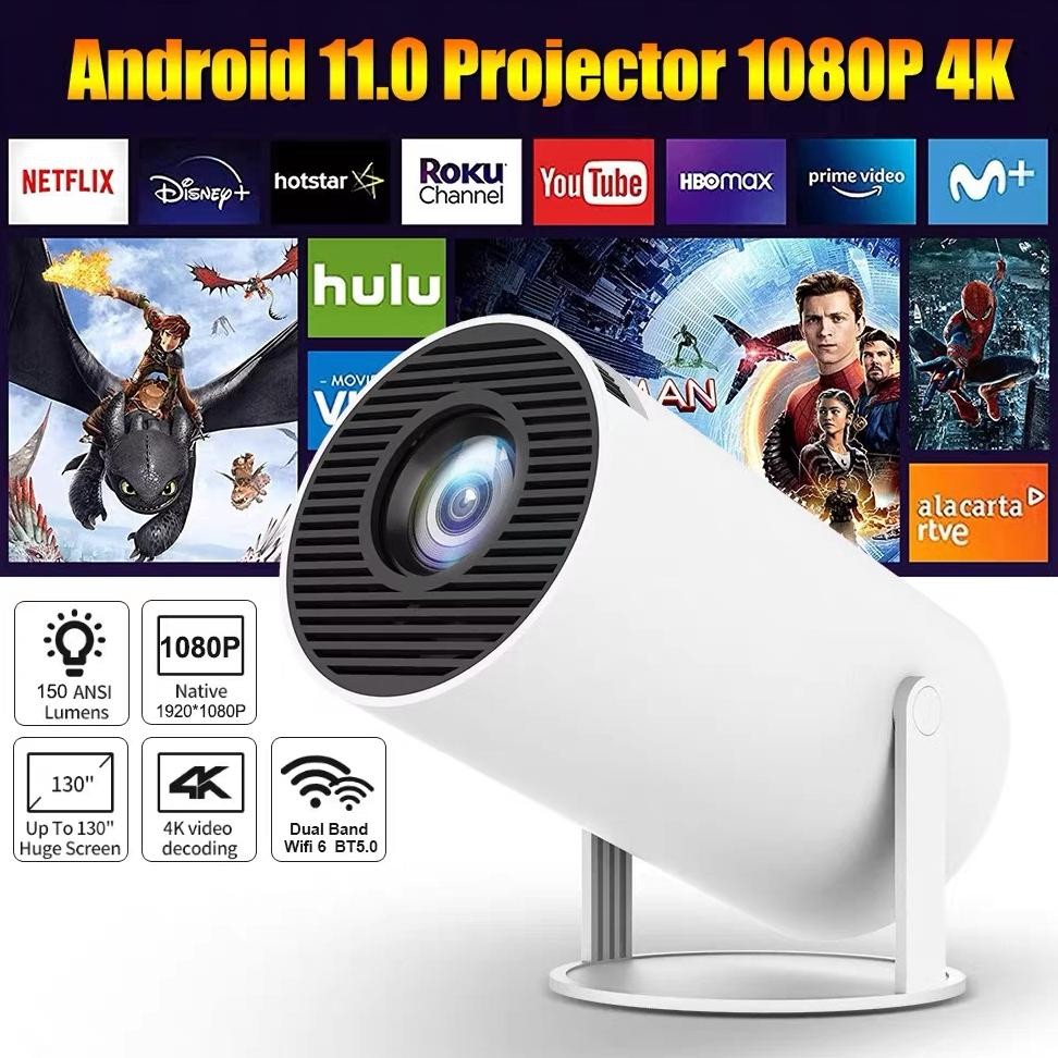 [Rumahcinema] Hy300 / Hy300Mini/Hy320/Hy320Pro/Hy320Mini Proyektor Android 11.0 Bluetooth Proyektor 