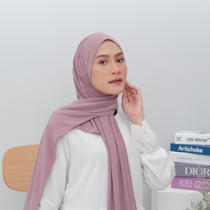 Pashmina Instant New Normal NUNA - Winonamodest. Pashmina Jersey dengan inner lubang telinga GS