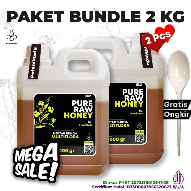 

(Terbaru) 2 Pcs - Madu Asli Murni Nektar Multiflora 100% Original | Pure Raw Honey (Terlaris)
