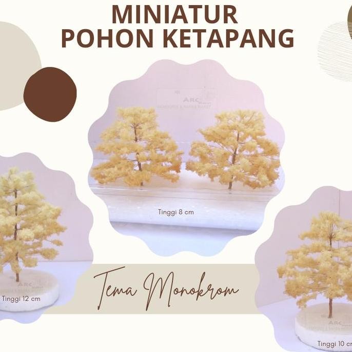 Miniatur Pohon Ketapang Monokrom Maket Arsitektur Desain Interior