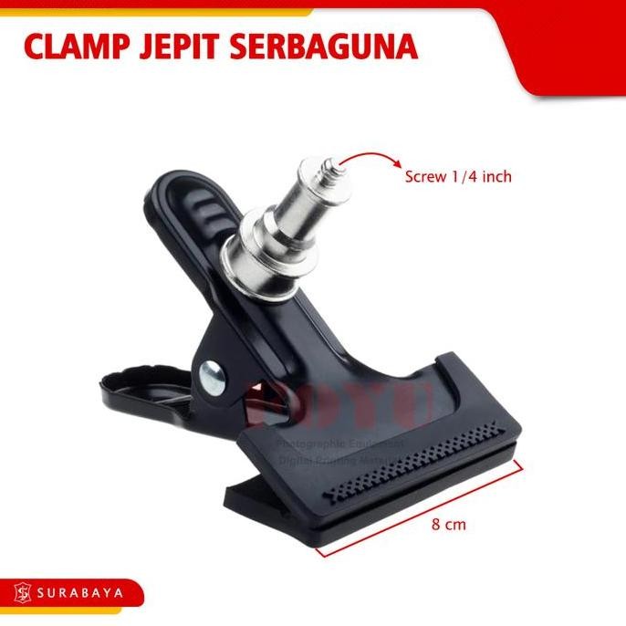 Clamp Klem Jepit Besi Spigot Pipa Serbaguna Adaptor Lampu Flash Copper Head