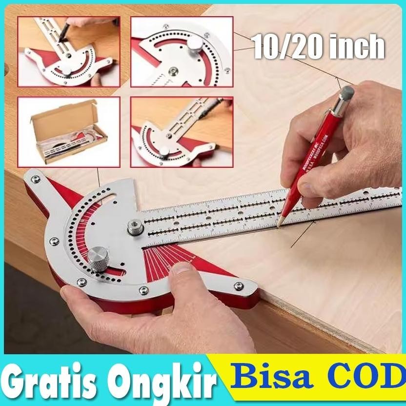 

Penggaris Sudut Stainless 1020 Inch Alat Ukur Presisi untuk Tukang Kayu Penggaris Sudut Adjustable dengan Skala Laser Cocok untuk Pemasangan Lis Mebel