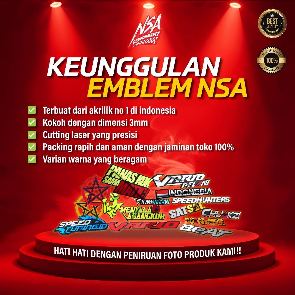 Premium Nsa Emblem Motor Yamaha F1Zr 3D 2Pcs Logo Fizr Timbul Bukan Stiker Yamaha Fizr Aksesoris F1Z