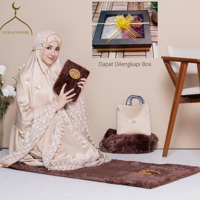Full Set Mukena Dewasa Syafira Sajadah Travel Alquran Bulu HM