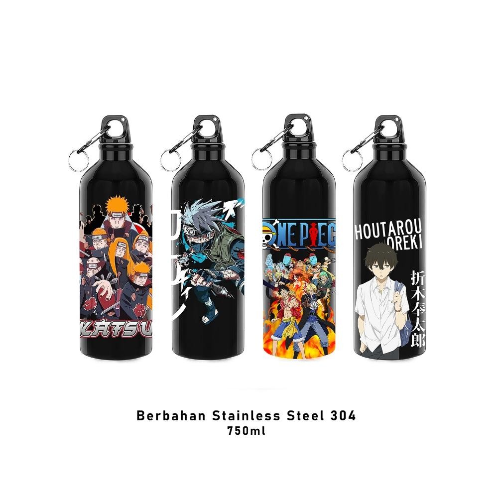 (Terbaru) Botol Minum Tumbler Sport 750ML Anime Anak Laki Laki Botol Minum Termos Panas Dingin Cowok