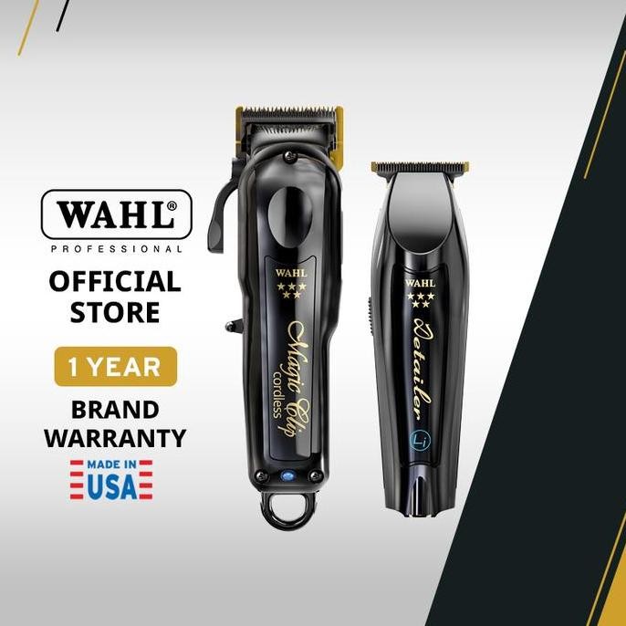 Wahl 5 Star Midnight Black Barber Combo - Alat Cukur Rambut Profesional, Alat Cukur Rambut, Mesin Po