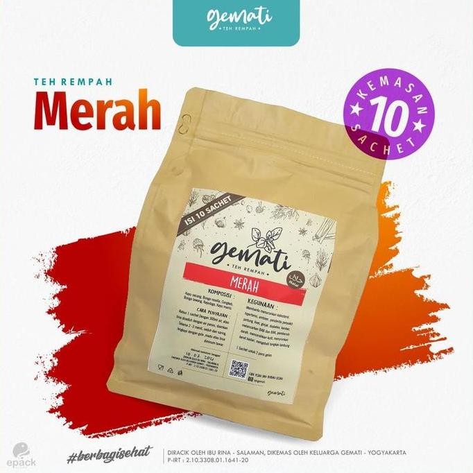 

welcome to tahuan jaya Teh Diet - Kolesterol / Teh Rempah Minuman Kesehatan / GEMATI Merah - Kemasan Isi 10