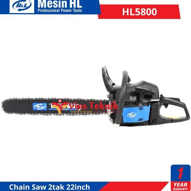 H&L Hl5800 Mesin Gergaji Kayu Chain Saw 22Inch Hl 5800 + Laser Bar