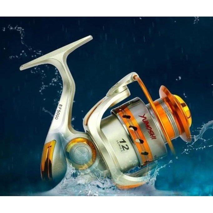 REEL PANCING YUMOSHI EF7000 SPOOL METAL WARNA GOLD 12BB