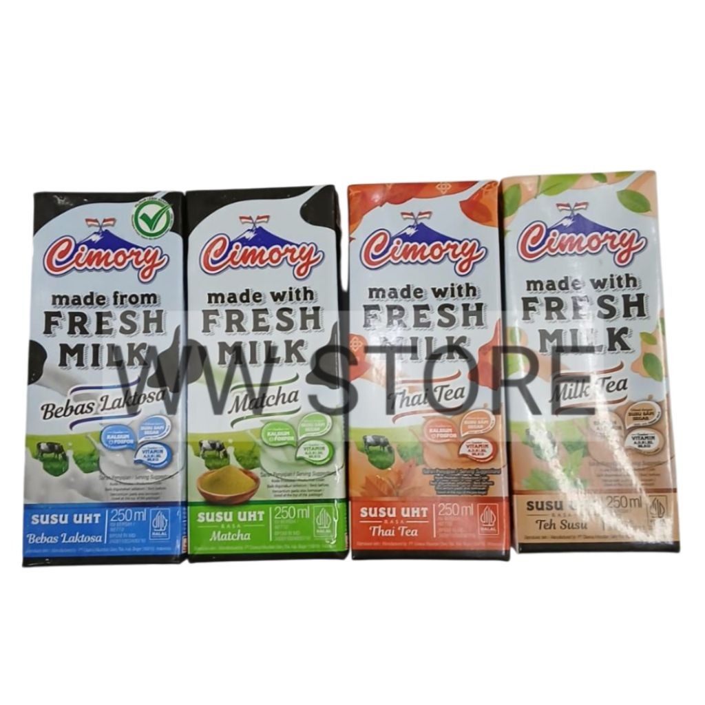 

Minuman susu UHT Bebas Laktosa / rasa Teh Susu / Teh Thailand / Teh Hijau Macha halal MUI Cimory Lactose Free/ Milk Tea / Thai Tea / Matcha MILK drink 250ml