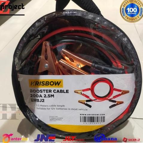 KRISBOW kabel jumper aki 2, Mtr 200A / kabel jumper aki krisbow 200A