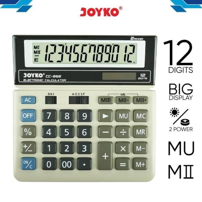 

KALKULATOR JOYKO CC-868 CALCULATOR 12 Digit Desktop CC868 Big Display MM