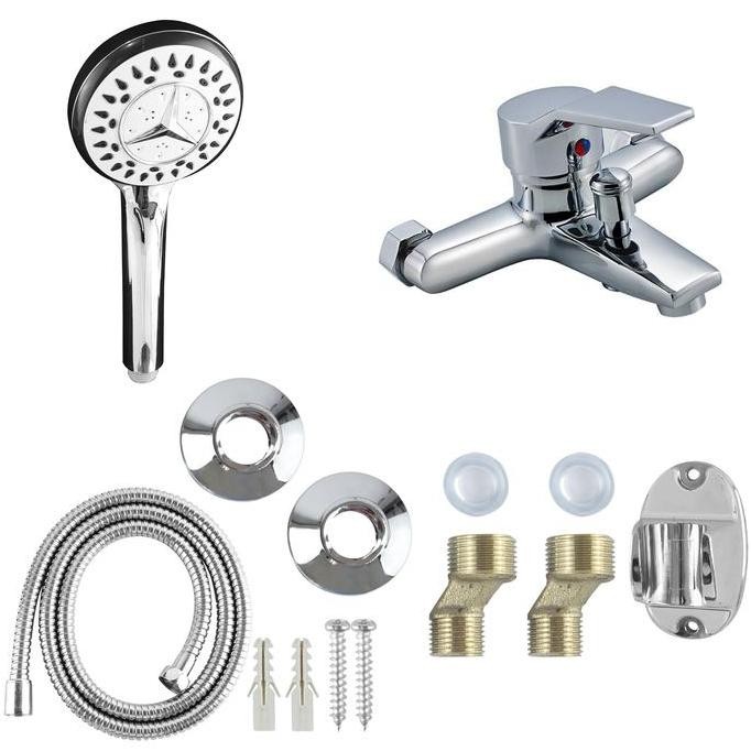 ------] Shower Kepala Mandi / Paket Shower / Shower Mandi / Kran Cabang / Kran Panas Dingin SET HS-7