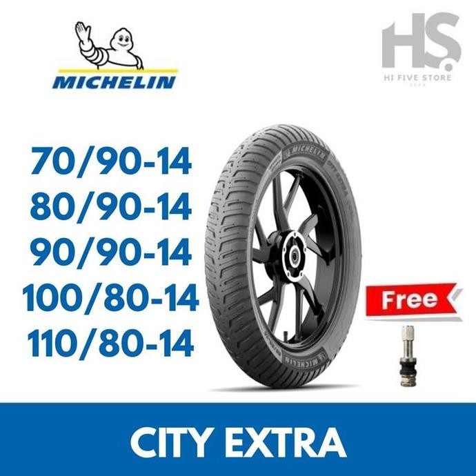 Ban Motor Tubeless MICHELIN CITY EXTRA 70/90 80/90 90/90 100/80 110/80 R14 Ban Motor MICHELIN Ring 1
