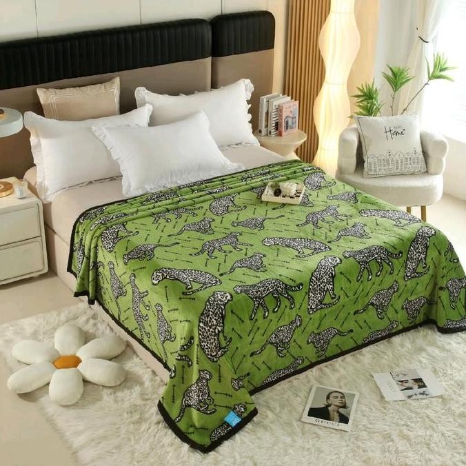 Selimut Dewasa Tebal Srh Bulu Lembut Polister 200X230Cm 1200 Gram Hadiah Kado Waffle Zigzag Kuning T