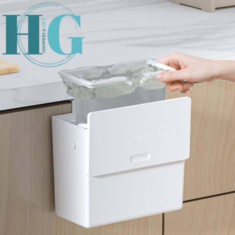 PREMIUM FILO Tempat Sampah 6 Liter Wadah Putih Tong Sampah Portable Tempel Dinding Rak Dapur Toilet 