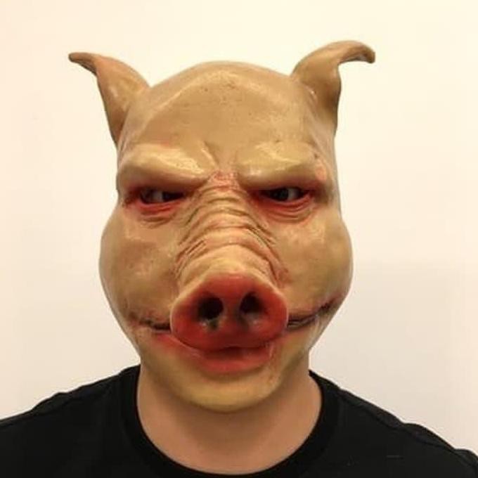 *****] Topeng Babi Seram Halloween Latex