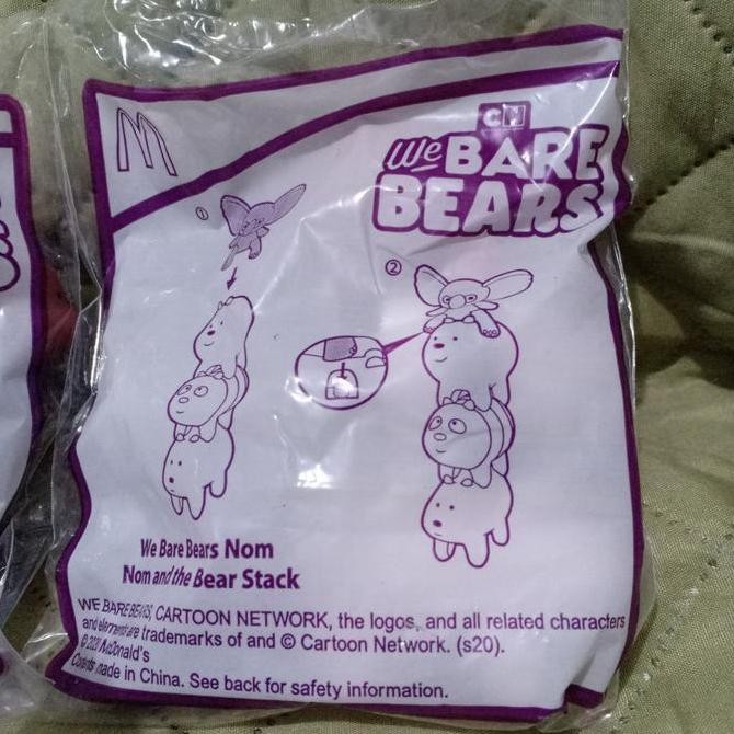 NEW - We Bare Bears Bear Nom Nom Nomnom and the bear stack mcd happy meal