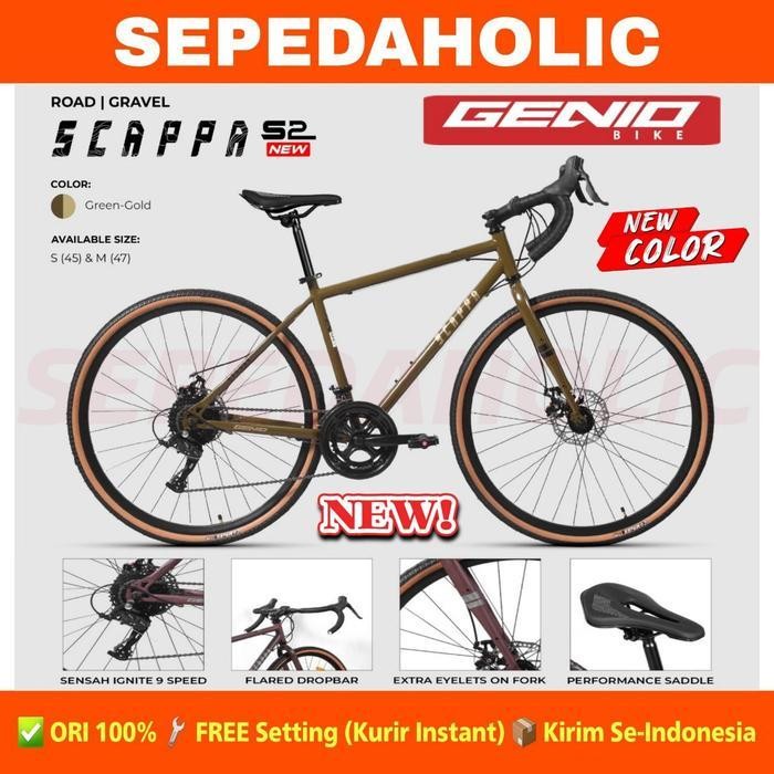 SS Sepeda Gravel GENIO SCAPPA S2 NEW 700C 18 Speed Roadbike