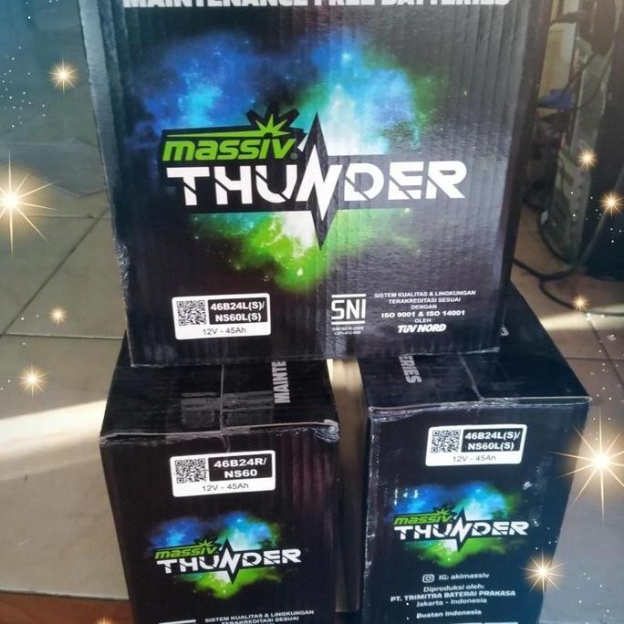 Aki MF Thunder Ns60LS kering 45ah /aki CRV HRV